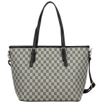 Trendy dámská koženková kabelka na rameno Elina, černobílá