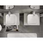MEXEN/S - Rivel koupelnová skříňka pod umyvadlo 60 cm s deskou, 1 šuplík, reliéf , šedá mat 91A20-06023-1-BFC62