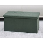 Taburet s úložným prostorem, zelená manšestrová látka