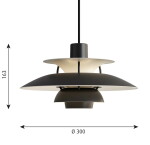 Louis Poulsen Závěsná lampa PH 5 Mini Monochrome Black, černá barva, kov