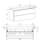 Mereo Aira, koupelnová skříňka s keramickým umyvadlem 121 cm, bílá CN713