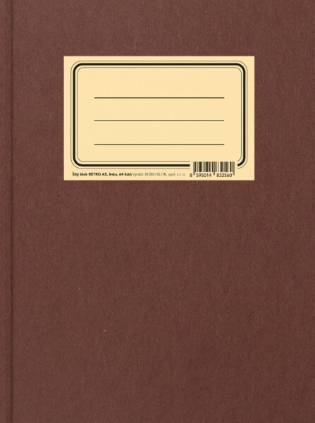 BOBO šitý poznámkový blok Retro A5, linkovaný
