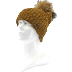 VOXX Čepice dámská pletená MINOR s merino a bambulí HNĚDÁ uni 121077