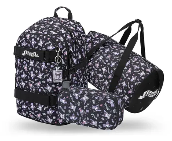 BAAGL SET 3 Skate Kuromi Black / Školní set / batoh + penál + sportovní taška / GRS / od 3. třídy ZŠ