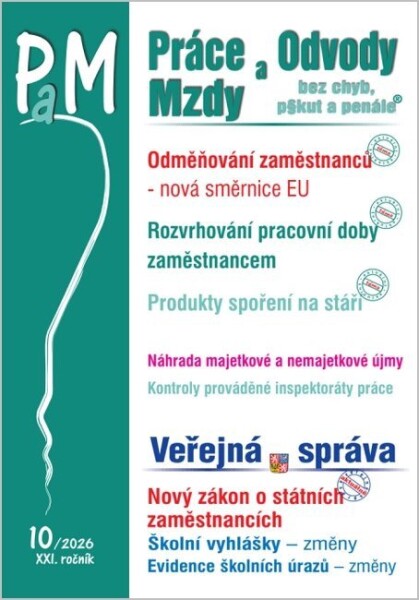 PaM 10/2026 Odměňování zaměstnanců – změny podle nové směrnice EU - Ladislav Jouza