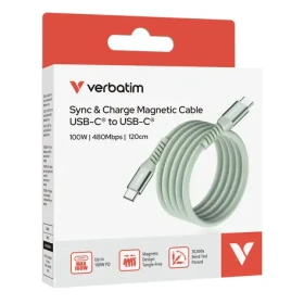 Verbatim 31855 zelená / Magnetický nabíjecí kabel USB-C / 100 W / 1,2 m (31855)