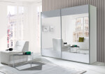 FRONTI Šatní skříň LUX bílé pruhy / zrcadla 6849