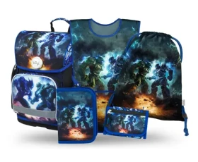 BAAGL SET 5 Ergo Roboti: aktovka, penál, sáček, zástěra, peněženka (A-36514)