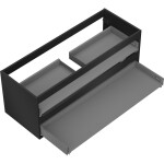 MEXEN - Box-A skříňka pro umyvadlo 120, 2 zásuvky, černá mat 91AX0-1200-470-2-71