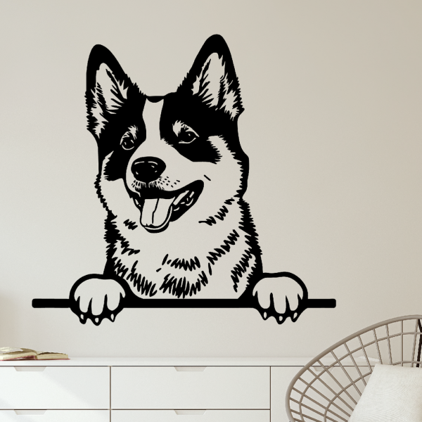 Samolepka Akita Inu Barva: černá, Velikost: 60 x 58 cm