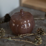 Storefactory Skleněná dóza Dýně Brehult Brown 9 cm, hnědá barva, sklo