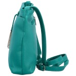Trendy dámská malá kožená crossbody Simona, tyrkysová
