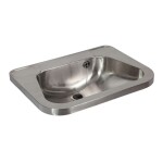 SANELA - Nerezová umyvadla Umyvadlo 560x420 mm, s přepadem, bez otvoru pro baterii, nerez SLUN 26A