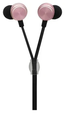 2GO In-Ear Luxury Zipper-Style růžová / Sluchátka do uší s mikrofonem / 3,5 mm jack / drátová / 3 velikosti nástavců (794477)