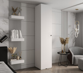 Šatní skříň Abi Inova 2 Rozměry: 50 cm, Pásky / úchyty: Černá, Barva korpusu + barva dveří: Bílá