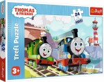 Puzzle Mašinka Tomáš: Tom a Percy na kolejích MAXI 24 dílků