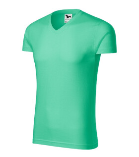 Slim Fit V-neck tričko pánské mátová 3XL