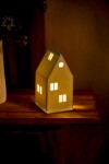 Räder Porcelánový svícen domeček Gable Roof, bílá barva, porcelán