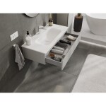MEXEN/S - Orio koupelnová skříňka 100 cm s umyvadlem Vela, 1 šuplík, šedá mat/bílá mat 91A10-10023-1-BF62-W23M01