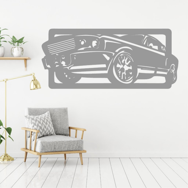 Samolepka Auto Ford Mustang Barva: šedá, Velikost: 40 x 18 cm