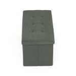 Taburet s úložným prostorem, zelená manšestrová látka