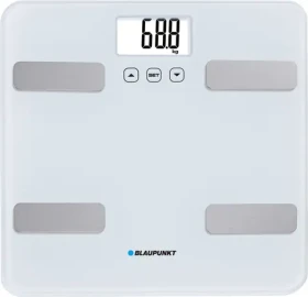 BLAUPUNKT BSM501 bílá / osobní váha / nosnost 150 kg / paměť pro 12 uživatelů / monitorování tuku / 2x AAA (BSM501)