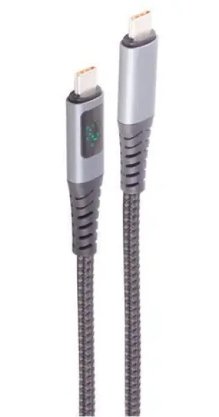 Shiverpeaks USB-C nabíjecí kabel s displejem / Nabíjecí kabel / USB-C - USB-C / 240 W PD / USB 2.0 / 2 m (BS14-59035)