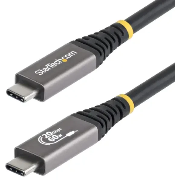 StarTech USB-C USB4 černá / Kabel / 20 Gb/s / DP2.1 / 4K/120Hz / 60W nabíjení / 3 m (CC3M20GUSB4CX)