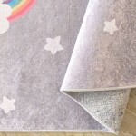 DumDekorace Koberec do dětského pokoje - šedý s duhou Šířka: 120 cm | Délka: 180 cm