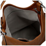 Stylová dámská koženková kabelka na rameno Tripa, hnědá