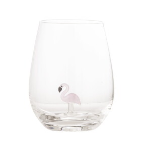 Bloomingville Sklenice Misa Flamingo 560 ml, čirá barva, sklo