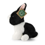 Plyšový králík bílo-černý sedící 16 cm, ECO-FRIENDLY