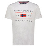 Geografické Norsko Jezolo DB 254 M SY9738H/GN-Síťované šedé tričko s