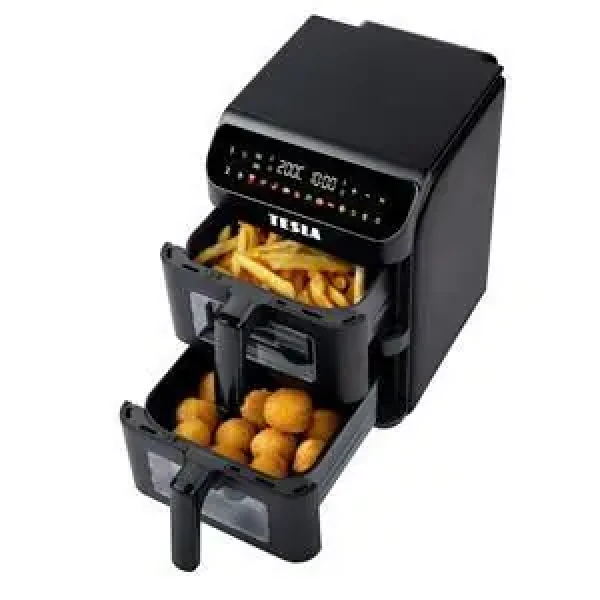 Tesla AirCook DualZone Q670 XXL / Horkovzdušná fritéza / Duální zóna / Digitální ovládání / XXL (8595689806965)