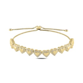 LUNICA Stříbrný náramek srdíčka 0058 0458