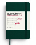 Týdenní plánovač Forest Green, Mini A7 2027, anglicky