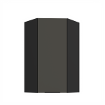 Horní rohová skříňka Aria 60x60 GN-108 1F (45°) Barva korpusu: Dub artisan, Barva dvířek: BL - Black AFM
