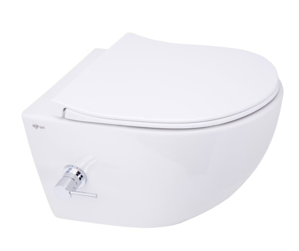 Wc s bidetem závěsné SAT Infinitio včetně prkénka softclose, zadní odpad SATINF011RREXPBFCT SATINF011RREXPBFCT