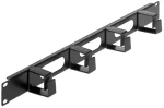 Intellinet černá / Panel pro správu kabelů / 19" / 1U / 4 plastové kroužky (711050)
