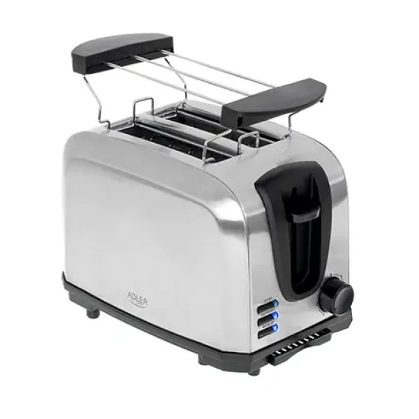 Adler AD 3222 stříbrná / Toaster / 1000W / 2 toasty / STOP REHEAT DEFROST (AD 3222)