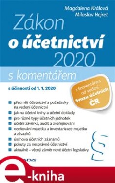 Zákon o účetnictví 2020. s komentářem - Magdalena Králová, Miloslav Hejret e-kniha