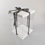 Cake star dortový box bílý hranatý 26x26x31cm - bez stuhy