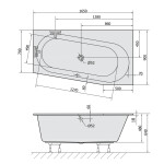 POLYSAN - ASTRA WR SLIM asymetrická vana 165x90x48cm, bílá 31611S