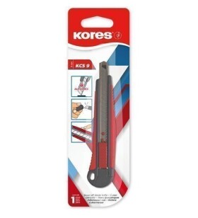 Kores Odlamovací nůž KCS 9 mm, šedo - červený