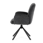 Jídelní židle, černá, hladká látka, DCH-D1330 BK2