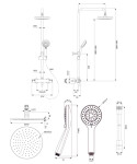 OMNIRES - Y termostatický sprchový sloup chrom /CR/ Y1244LUXLCR