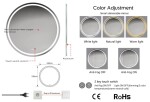 Erga Carla, kulaté LED zrcadlo 120cm, 2760 lm, 3 barvy světla, ERG-V01-208-1212