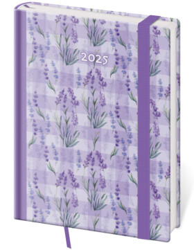 Diář 2025 Vario denní B6 Lavender s gumičkou