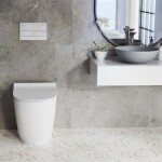 REA/S - Podomítkový WC systém K011A-Q + tlačítka T Brush Steel KPL-E0057