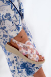 Dámské sandály z eko kůže s květinami multikolor Tosmelia 37